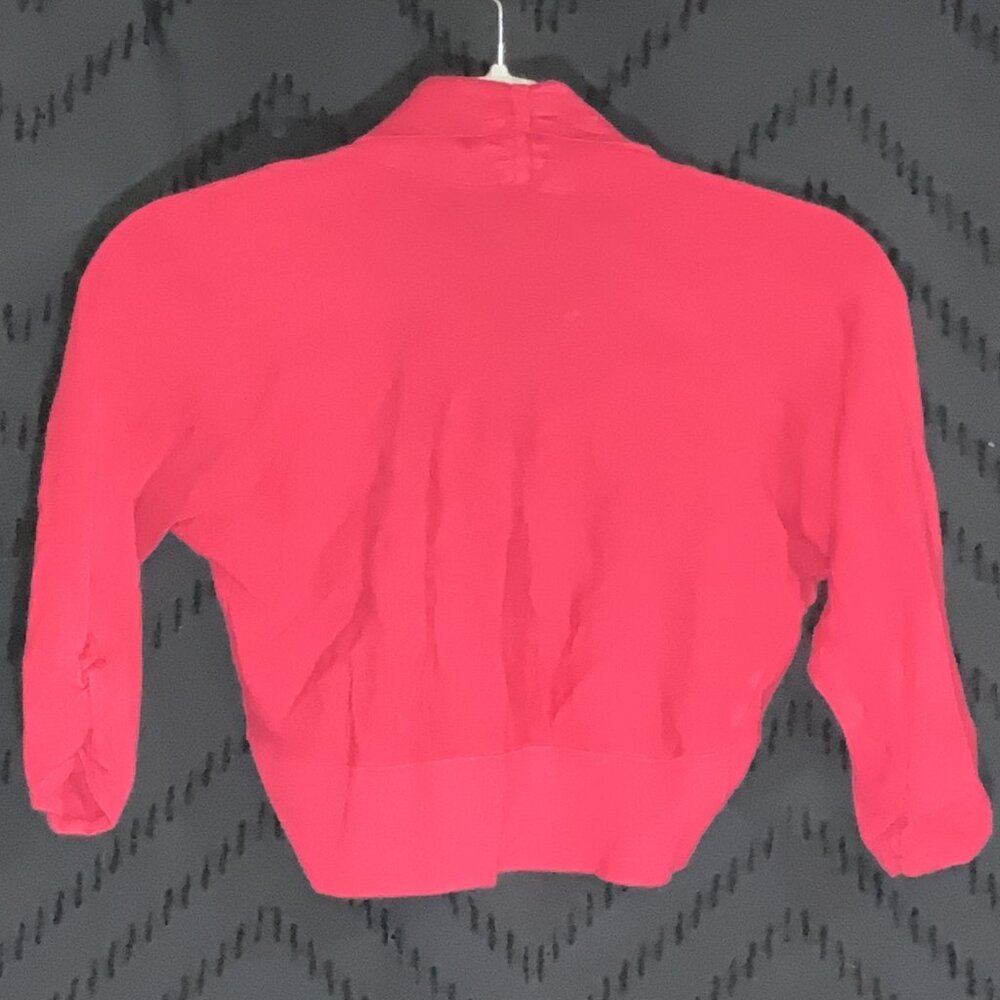 🎉White House Black Market Red Cropped Shrug Bolero Cardigan - Size M - Picture 4 of 5